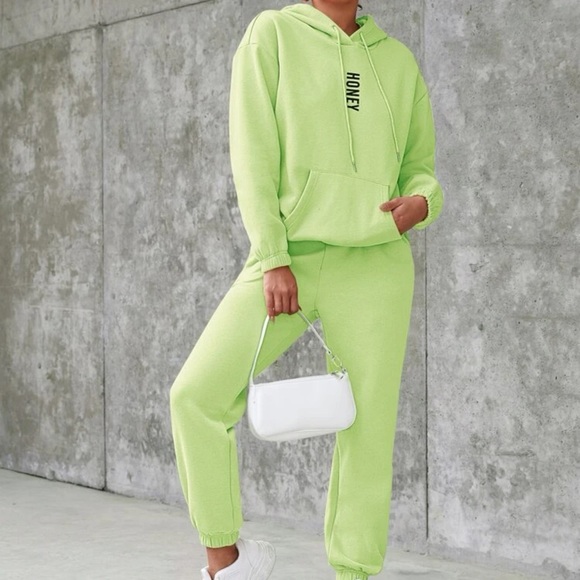 Drawstring Drop Shoulder Hoodie Set - Picture 2 of 7